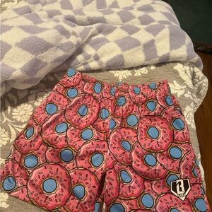Pink baseball lifestyle Donut Patterned Shorts